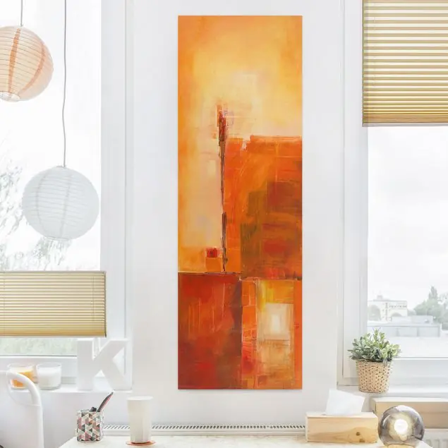 Online Kaufen Abstrakt Orange Braun Leinwandbild • hergestellt in Deutschland • langlebiges Canvas mit Holzkeilrahmen • klassische Struktur • 260 g/m²