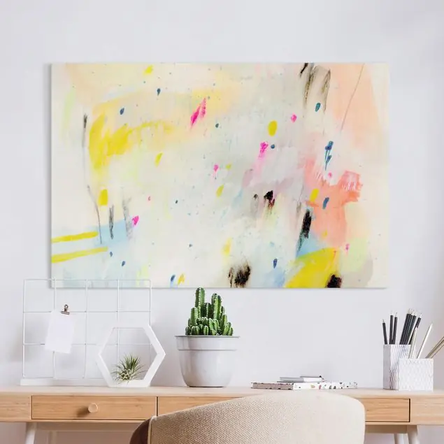 Sale Pastell Konfetti Ausbruch Leinwandbild • hergestellt in Deutschland • langlebiges Canvas mit Holzkeilrahmen • klassische Struktur • 260 g/m²