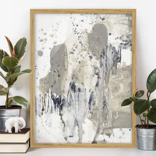 Hommage an Taupe I Bild mit Rahmen in Manufakturqualität • Eiche naturbelassen • inkl. Rahmung von Hand • Made in Germany Top-Angebot