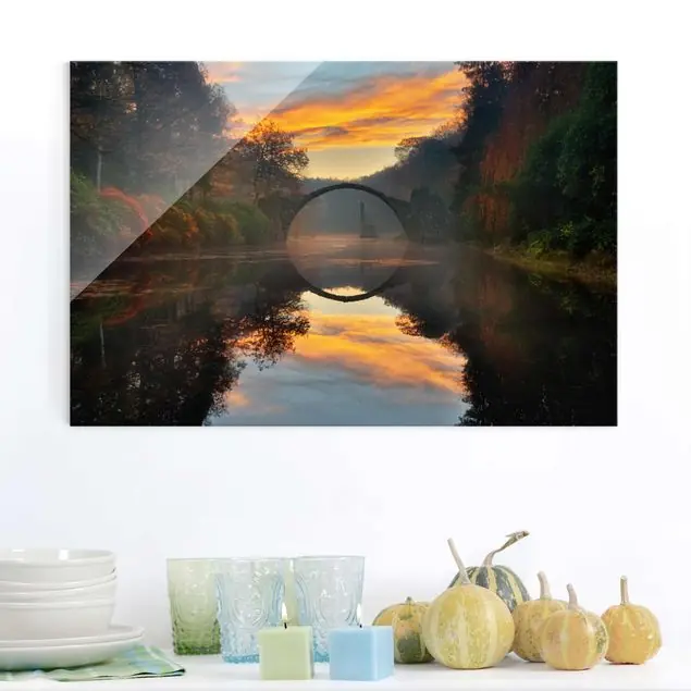 Preis Gesenkt Märchenbrücke Glasbild - Querformat