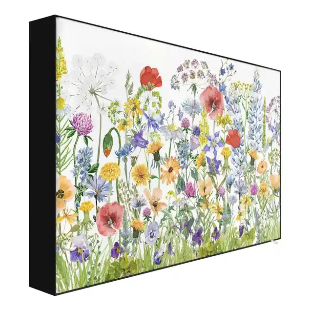 Aquarellierte Blumenwiese Akustik-Wechselbild Abverkauf