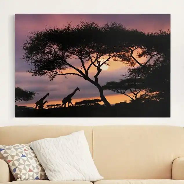 Safari in Afrika Leinwandbild • hergestellt in Deutschland • langlebiges Canvas mit Holzkeilrahmen • klassische Struktur Wochenendangebot