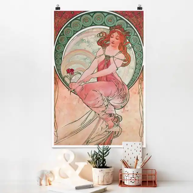 Alfons Mucha - Vier Künste - Die Malerei Poster - Hochformat Jetzt Bestellen