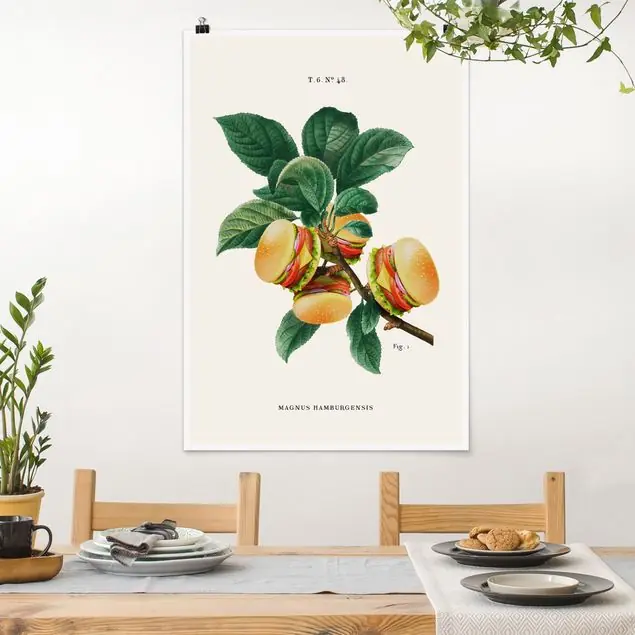 Meistverkauft Vintage Pflanze - Burger Poster