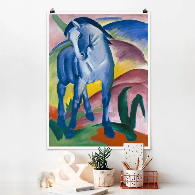 Franz Marc - Blaues Pferd Poster - Hochformat Wochenendangebot