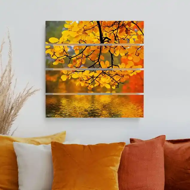 Highlight Touching the Water Holzbild Plankenoptik - Quadrat
