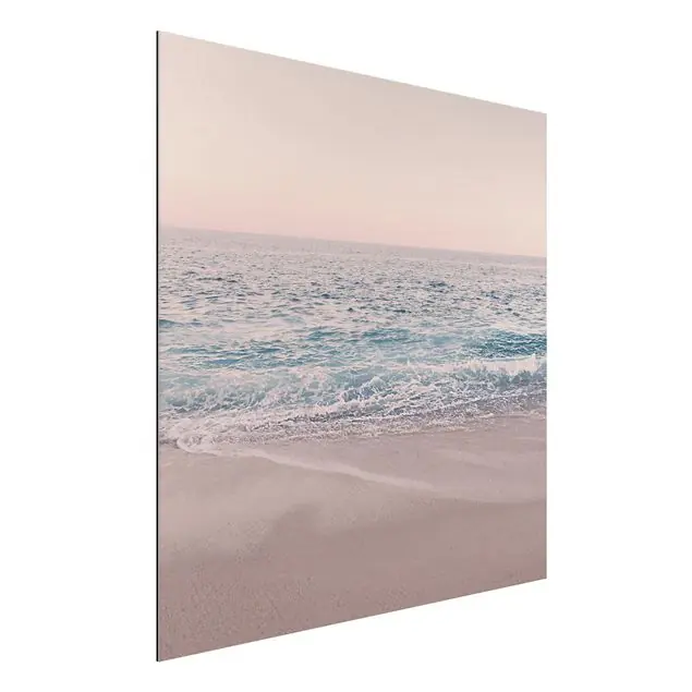 Preiswert Roségoldener Strand am Morgen Alu-Dibond Outdoor Bild