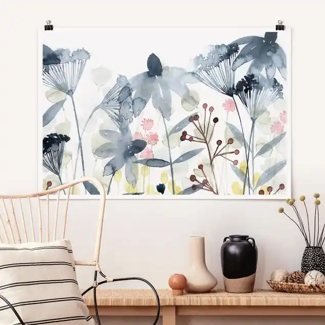 Must-Have Wildblumen Aquarell II Poster - Querformat