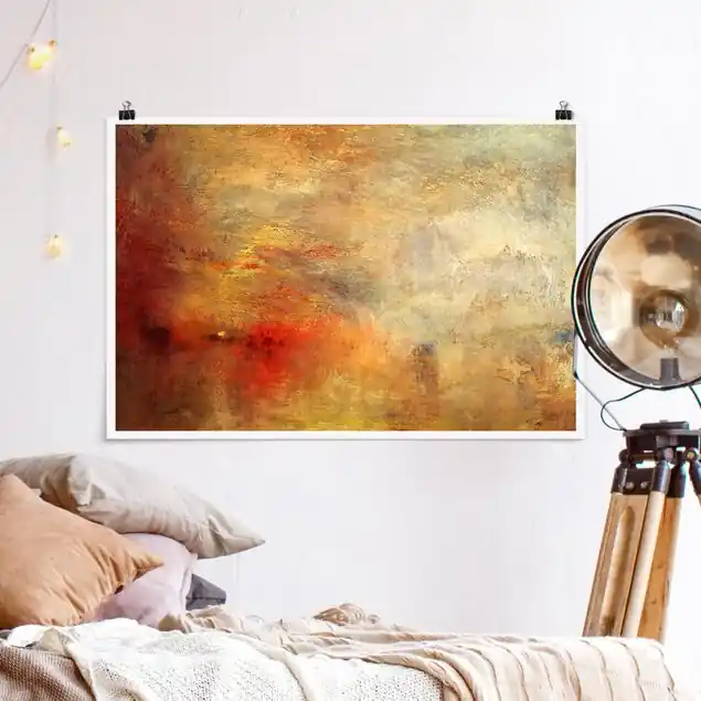 Online Kaufen Joseph Mallord William Turner - Sonnenuntergang über einem See Poster - Querformat