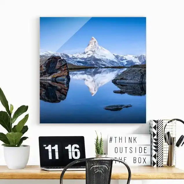 Stellisee vor dem Matterhorn Glasbild Jetzt Bestellen