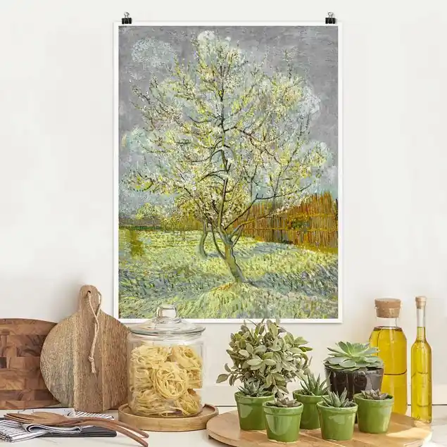 Solange Der Vorrat Reicht Vincent van Gogh - Pfirsichbaum rosa Poster - Hochformat