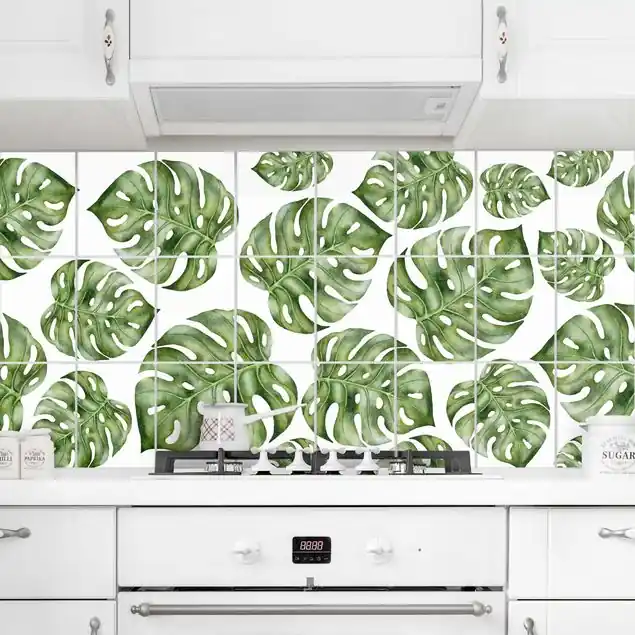 Solange Der Vorrat Reicht Aquarell Monstera Blätter