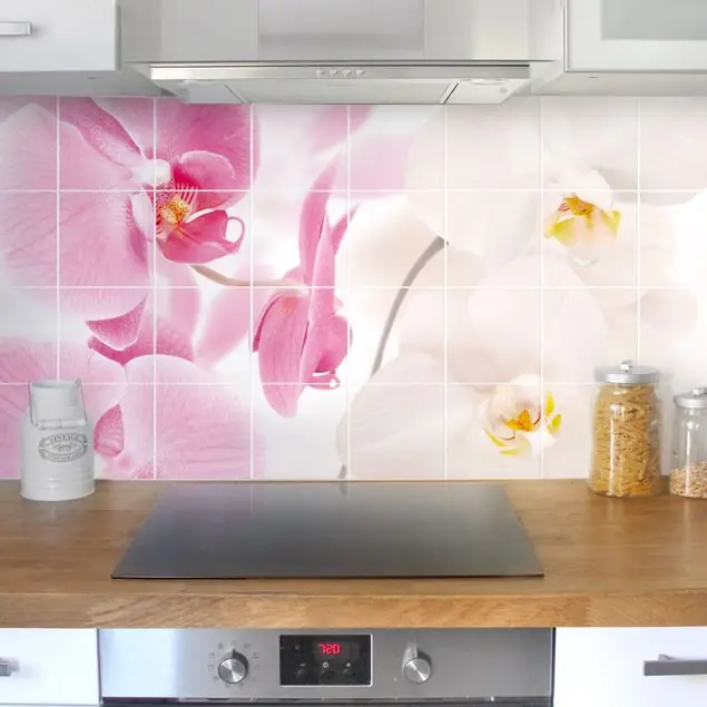 Nur Heute Fliesenfolie - Orchideen Delicate Orchids - Orchideen Fliesenaufkleber