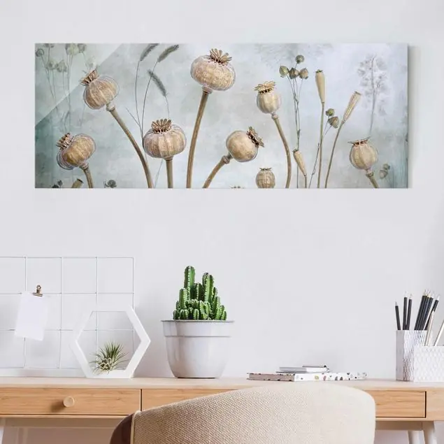 Sonderaktion Getrockneter Mohn Glasbild