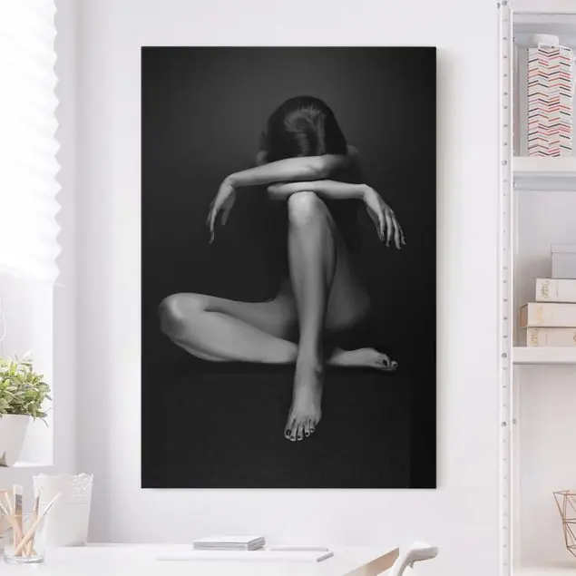 Zertifiziert Verzweifelte Frau Leinwandbild • hergestellt in Deutschland • langlebiges Canvas mit Holzkeilrahmen • klassische Struktur