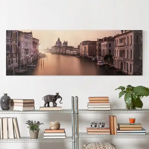 Abendstimmung in Venedig Leinwandbild • hergestellt in Deutschland • langlebiges Canvas mit Holzkeilrahmen • klassische Struktur Nur Heute