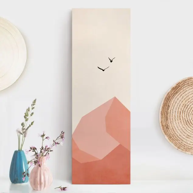Zugspitze in Rosa Färbung Leinwandbild • hergestellt in Deutschland • langlebiges Canvas mit Holzkeilrahmen • klassische Struktur Zertifiziert