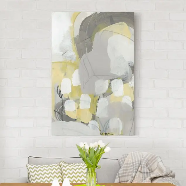 Zitronen im Nebel II Leinwandbild • hergestellt in Deutschland • langlebiges Canvas mit Holzkeilrahmen • klassische Struktur Begrenztes Angebot