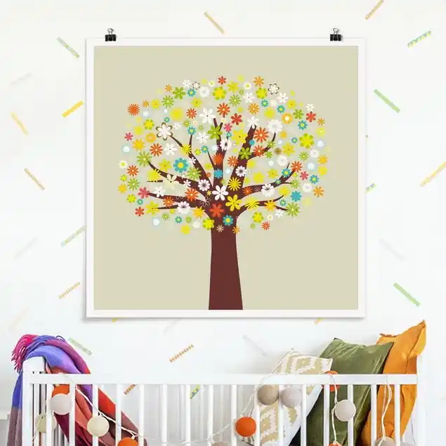 Expressversand Blumenbaum                               Poster - Quadrat