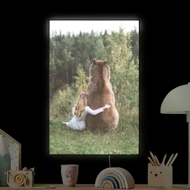 Nur Für Kurze Zeit Mädchen mit Braunbär LED-Wechselbild