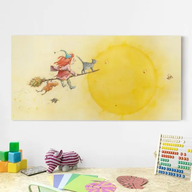 Preis Gesenkt Frida die kleine Waldhexe - Frida und Kater Pumpernickel                               Leinwandbild – Canvas