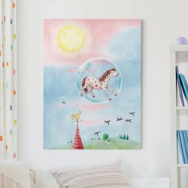 Schneller Versand Zauberpony Geschichten - Das Seifenblasenpony Leinwandbild – Canvas