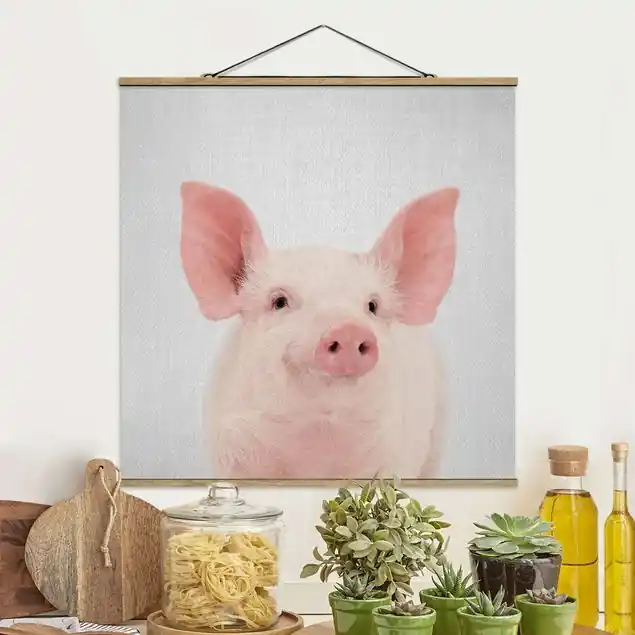 Garantierte Lieferung Schwein Schorsch Stoffbild