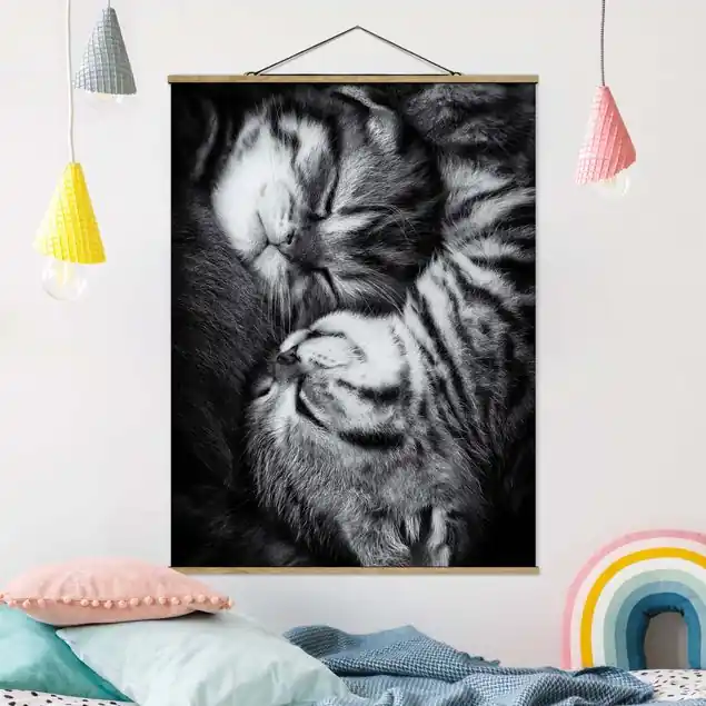 Zwei Kätzchen Stoffbild - Hochformat Angebot