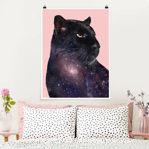 Panther mit Galaxie Poster - Hochformat Sale
