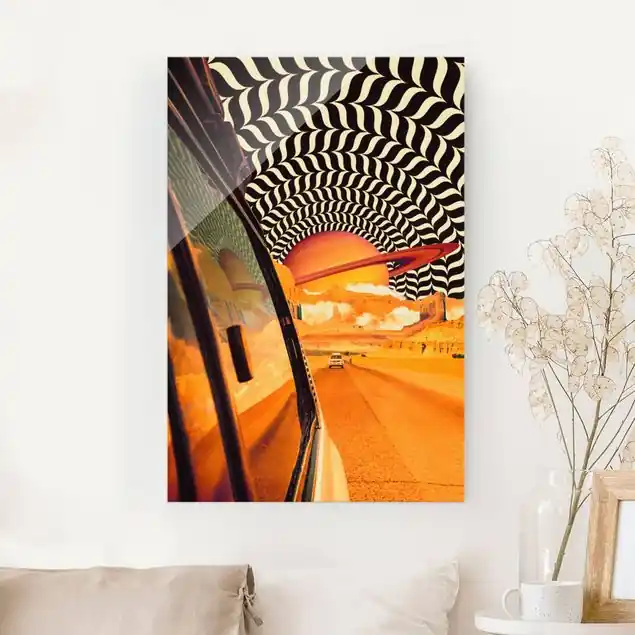 Retro Collage - Der beste Roadtrip I Glasbild Jetzt Kaufen