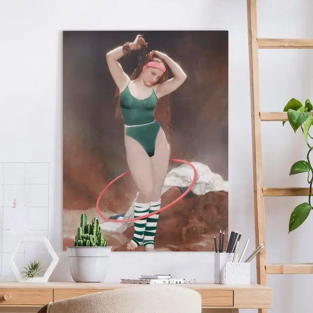 80s Aerobic Girl Leinwandbild • hergestellt in Deutschland • langlebiges Canvas mit Holzkeilrahmen • klassische Struktur Sichere Zahlung