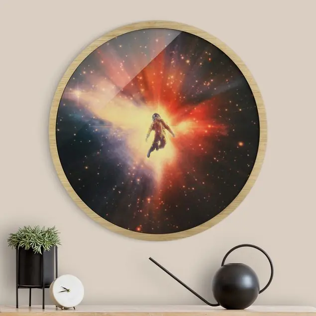 Markenprodukt Retro Collage - Die Schöpfung Rundes Bild mit Rahmen