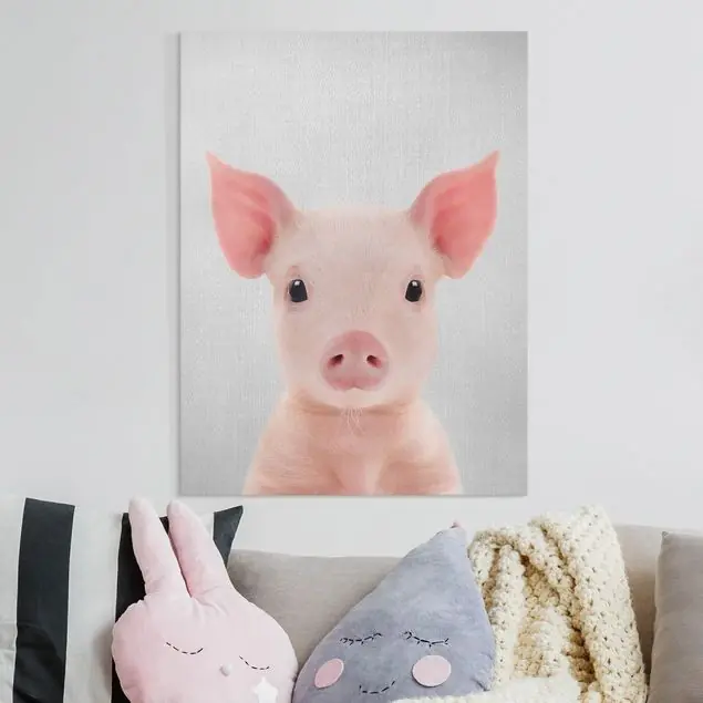 Neue Ware Baby Ferkel Fips Leinwandbild – Canvas