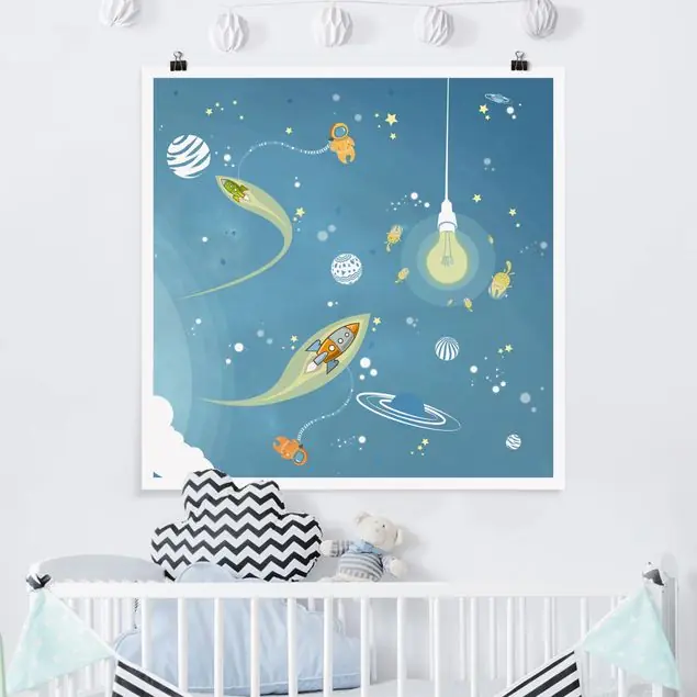 Bestseller No.MW16 Buntes Weltraumtreiben Poster - Quadrat