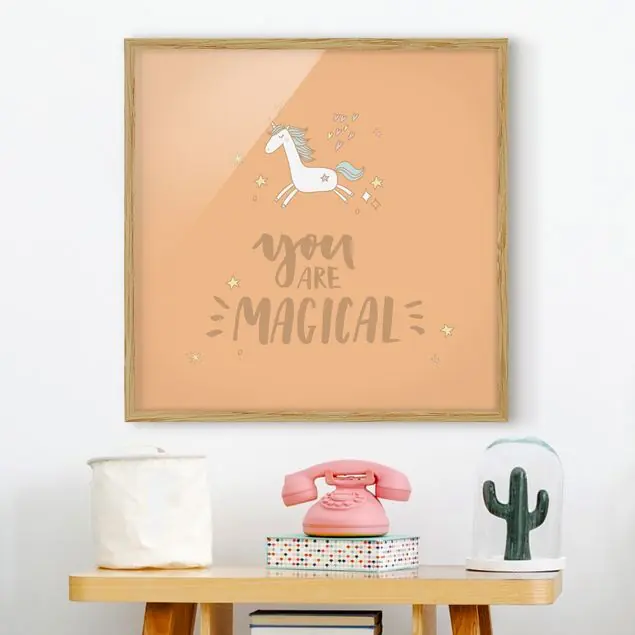 Aktuell You are magical Unicorn Bild mit Rahmen - Quadrat