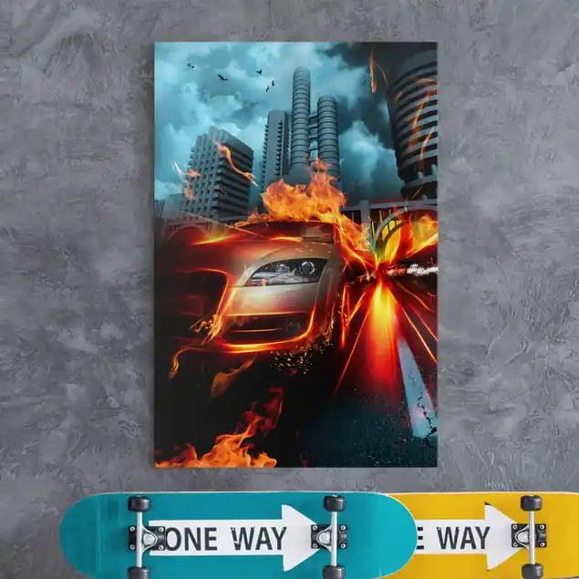Brennender Asphalt Leinwandbild – Canvas Online Kaufen
