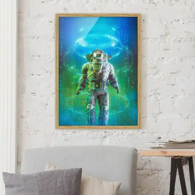 Astronaut in Röhre Bild mit Rahmen Direkt Vom Hersteller