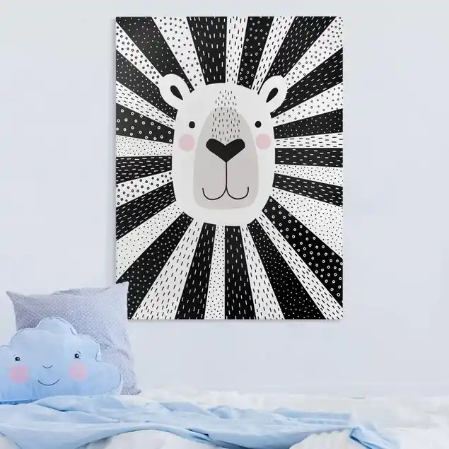 Must-Have Tierpark mit Mustern - Löwe Leinwandbild – Canvas