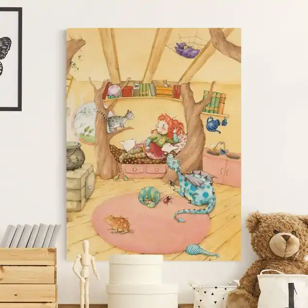 Markenprodukt Frida erzählt vom Hexentreffen Leinwandbild auf Canvas Natural
