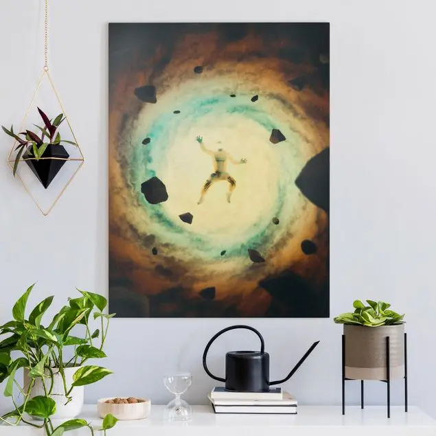 Kracherpreis Retro Collage - Im Weltall Leinwandbild – Canvas