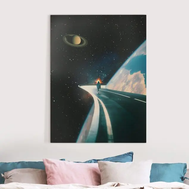 Kostenloser Rückversand Retro Collage - Bestimmung Leinwandbild – Canvas