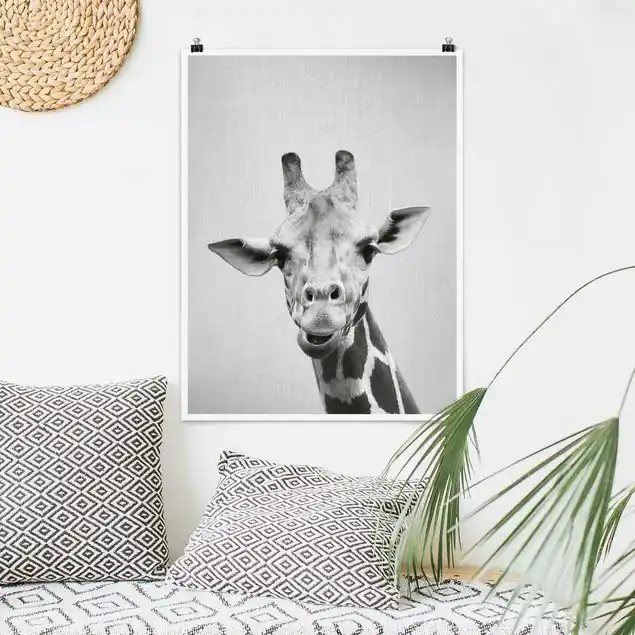 Sale Giraffe Gundel Schwarz Weiß Poster
