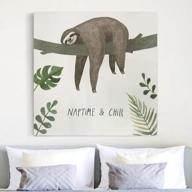 Heißes Angebot Faultier Sprüche - Chill Leinwandbild – Canvas