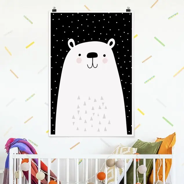 Ausverkauf Tierpark mit Mustern - Eisbär Poster - Hochformat