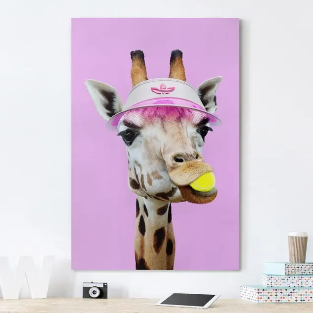 Giraffe beim Tennis Leinwandbild – Canvas Beliebt