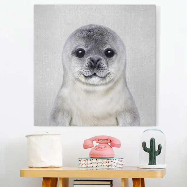Ausverkauf Baby Robbe Ronny Leinwandbild – Canvas