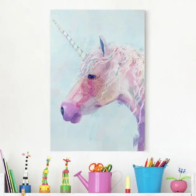 Geprüft Mystisches Einhorn II Leinwandbild – Canvas