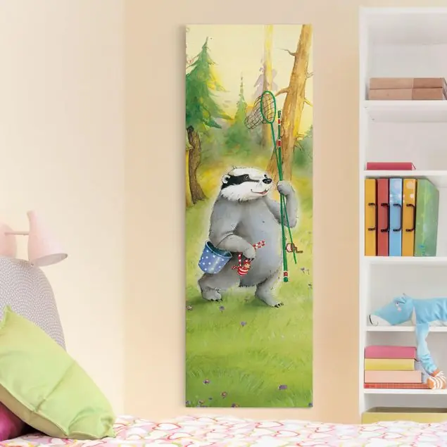 Wassili Waschbär - Wassili und Sibelius gehen angeln Leinwandbild – Canvas Begrenztes Angebot
