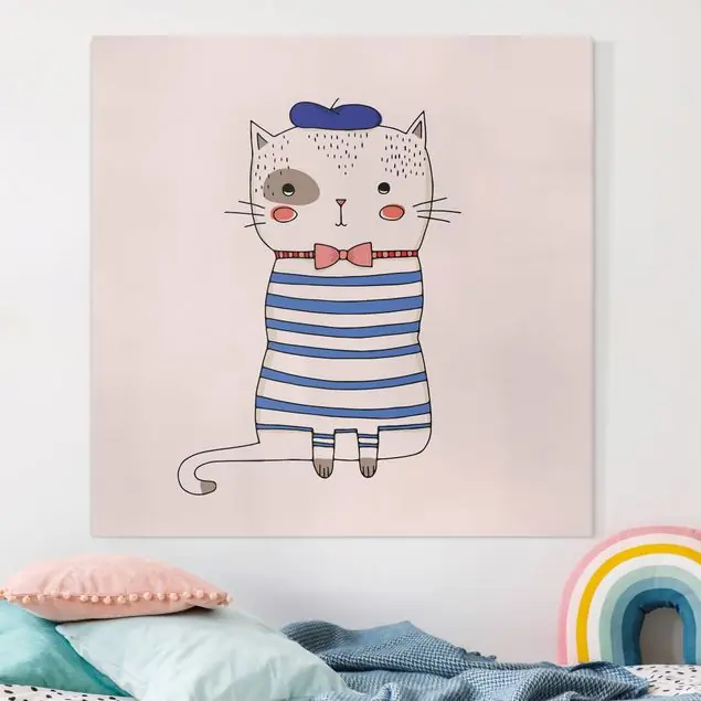 Sichere Zahlung Katze in Frankreich Leinwandbild – Canvas