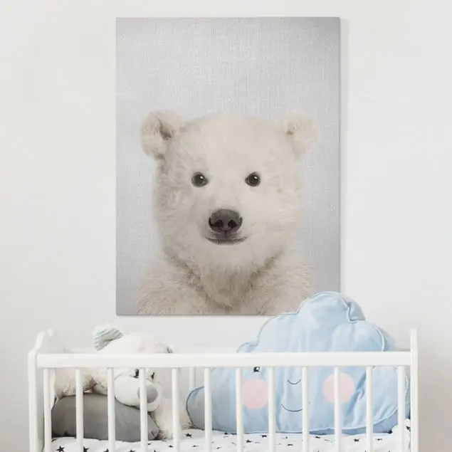 Kostenloser Rückversand Baby Eisbär Emil Leinwandbild – Canvas